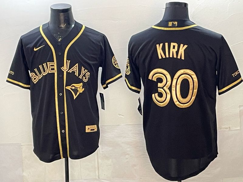 Men Toronto Blue Jays #30 Kirk Black Gold 5th Throwback 2026 Nike MLB Jersey style 02->toronto blue jays->MLB Jersey